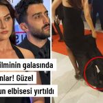Galada Başrol Oyuncusu Esra Bilgiç'in Elbisesi Yırtıldı